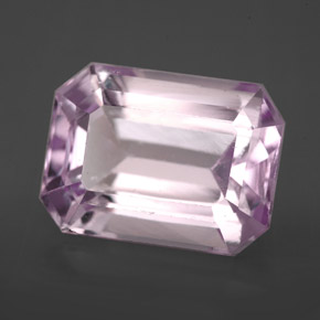 Kunzita rosa natural 9,91ct, corte esmeralda, VVS-VS