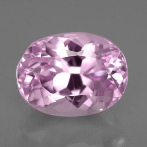 Kunzita rosa natural 6,06ct, corte oval, VS
