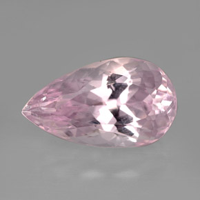 Kunzita rosa natural 6,26ct, formato de pêra, VVS-VS