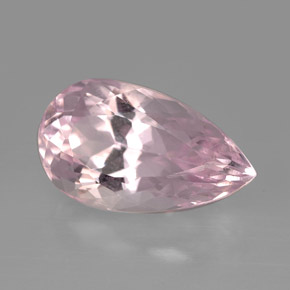 Kunzita rosa natural 6,26ct, formato de pêra, VVS-VS