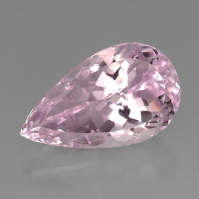 Kunzita rosa natural 22,51ct, formato de pêra, VVS