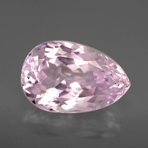 Kunzita rosa natural 6,92ct, formato de pêra, VVS