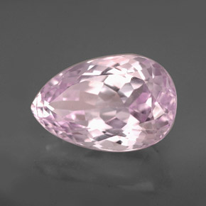 Kunzita rosa natural 6,92ct, formato de pêra, VVS
