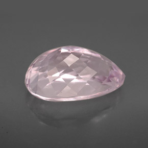 Kunzita rosa natural 6,92ct, formato de pêra, VVS