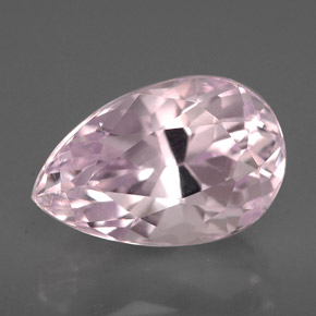 Kunzita rosa natural 3,83ct, formato de pêra, VVS