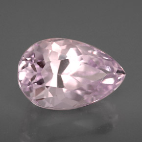 Kunzita rosa natural 3,83ct, formato de pêra, VVS