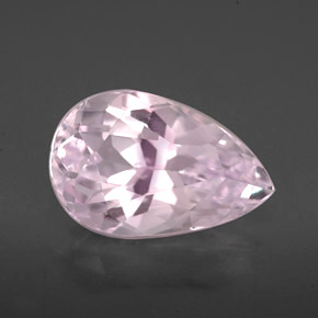 Kunzita rosa natural 4,09ct, formato de pêra, VVS