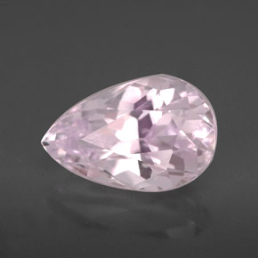 Kunzita rosa natural 4,09ct, formato de pêra, VVS