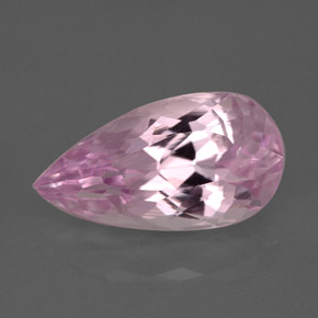 Kunzita rosa natural 6,39ct, formato de pêra, VVS