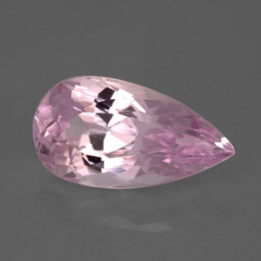 Kunzita rosa natural 6,39ct, formato de pêra, VVS
