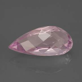 Kunzita rosa natural 6,39ct, formato de pêra, VVS