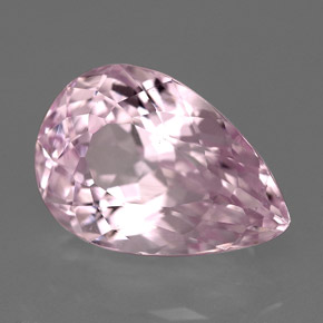 Kunzita rosa natural 7,87ct, formato de pêra, VVS-VS