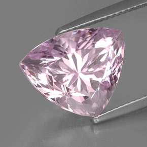Kunzita rosa natural 9,19ct, trillion, VVS-VS