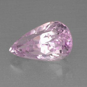 Kunzita rosa natural 9,19ct, formato de pêra, VVS-VS