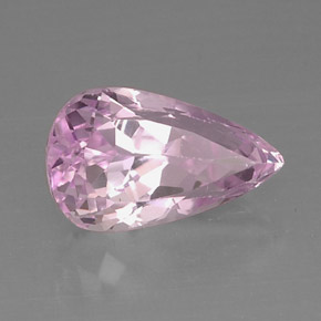 Kunzita rosa natural 9,19ct, formato de pêra, VVS-VS