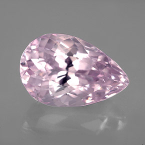 Kunzita rosa natural 6,84ct, formato de pêra, VVS-VS