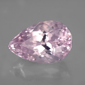 Kunzita rosa natural 6,84ct, formato de pêra, VVS-VS