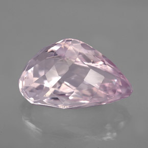 Kunzita rosa natural 6,84ct, formato de pêra, VVS-VS