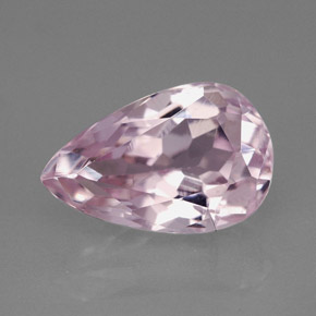 Kunzita rosa natural 4,07ct, formato de pêra, VVS-VS