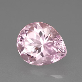 Kunzita rosa natural 4,18ct, formato de pêra, VS