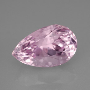 Kunzita rosa natural 6,53ct, formato de pêra, VVS-VS