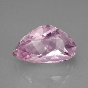 Kunzita rosa natural 6,53ct, formato de pêra, VVS-VS