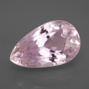Kunzita rosa natural 8,41ct, formato de pêra, VVS-VS