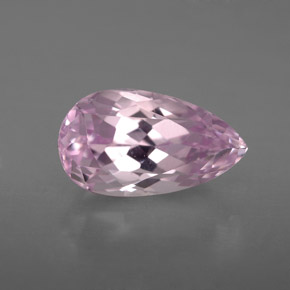 Kunzita rosa natural 3,91ct, formato de pêra, VVS-VS
