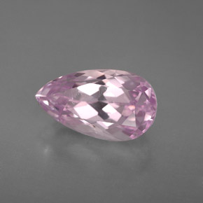 Kunzita rosa natural 3,91ct, formato de pêra, VVS-VS