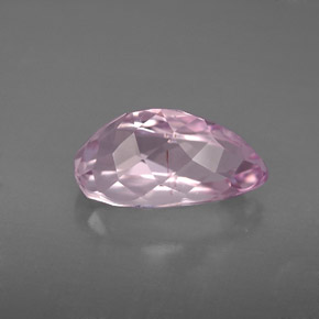 Kunzita rosa natural 3,91ct, formato de pêra, VVS-VS