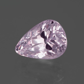 Kunzita rosa natural 6,61ct, formato de pêra, VVS-VS