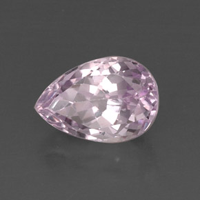 Kunzita rosa natural 6,44ct, formato de pêra, VVS-VS
