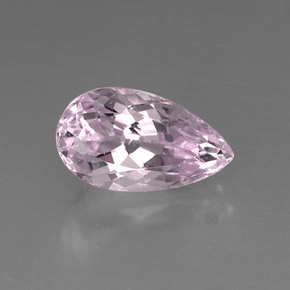 Kunzita rosa natural 9,59ct, formato de pêra, VVS