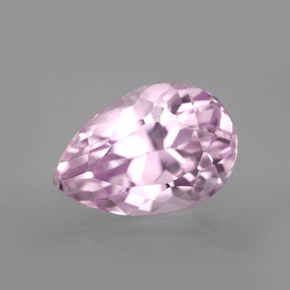 Kunzita rosa natural 8,33ct, formato de pêra, VVS-VS