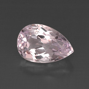 Kunzita rosa natural 6,55ct, formato de pêra, VVS-VS