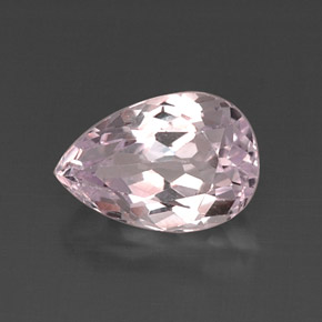 Kunzita rosa natural 6,55ct, formato de pêra, VVS-VS