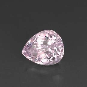 Kunzita rosa natural 6,11ct, formato de pêra, VVS-VS