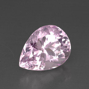 Kunzita rosa natural 13,68ct, formato de pêra, VVS-VS
