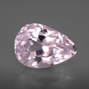 Kunzita rosa natural 5,60ct, formato de pêra, VVS