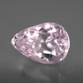 Kunzita rosa natural 5,60ct, formato de pêra, VVS