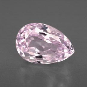 Kunzita rosa natural 4,52ct, formato de pêra, VVS-VS