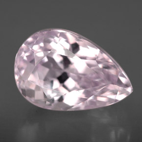 Kunzita rosa natural 6,41ct, formato de pêra, VVS-VS