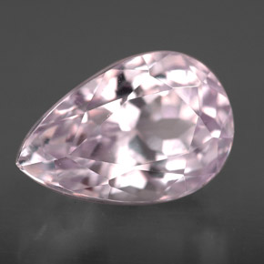 Kunzita rosa natural 6,41ct, formato de pêra, VVS-VS