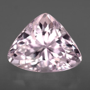 Kunzita rosa natural 7,41ct, trillion, VVS-VS