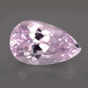 Kunzita rosa natural 9,19ct, formato de pêra, VVS-VS