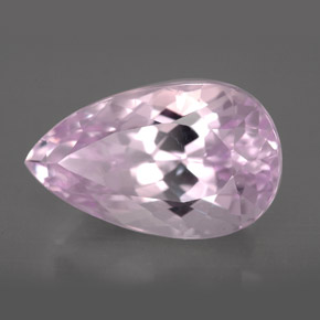 Kunzita rosa natural 9,19ct, formato de pêra, VVS-VS