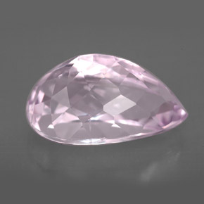Kunzita rosa natural 9,19ct, formato de pêra, VVS-VS