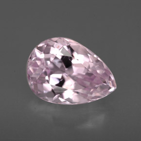 Kunzita rosa natural 3,86ct, formato de pêra, VVS