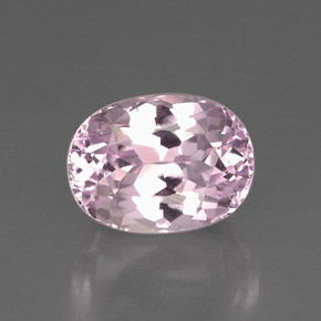 Kunzita rosa natural 6,71ct, corte oval, VVS