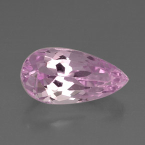 Kunzita rosa natural 6,58ct, formato de pêra, VVS